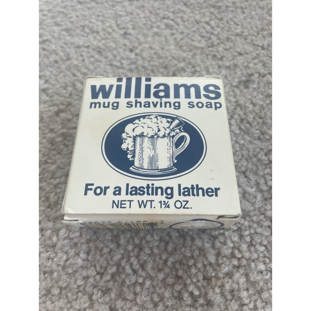 Williams Mug Shaving Soap 1.75 oz Vintage Formula White Puck New in Box